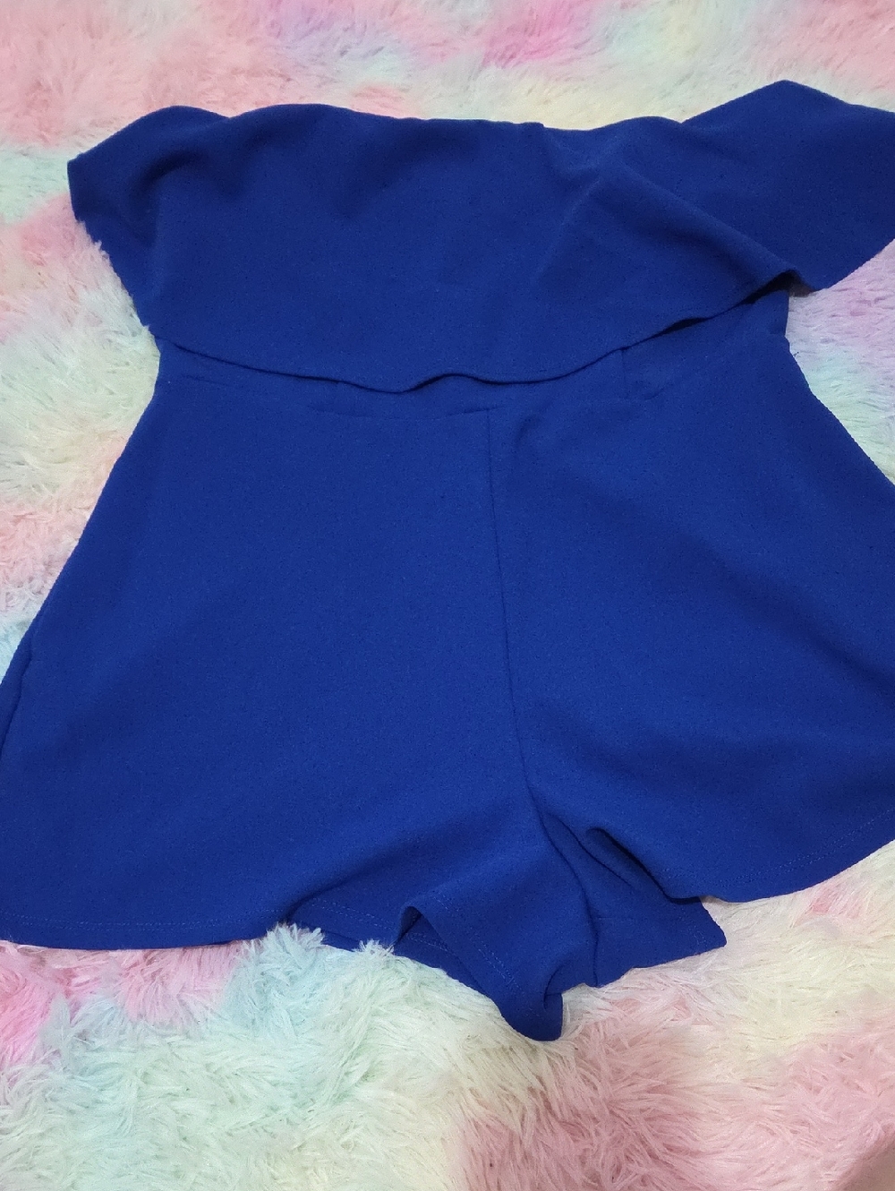 Off-Shoulder Royal Blue Women's Shorts Skort